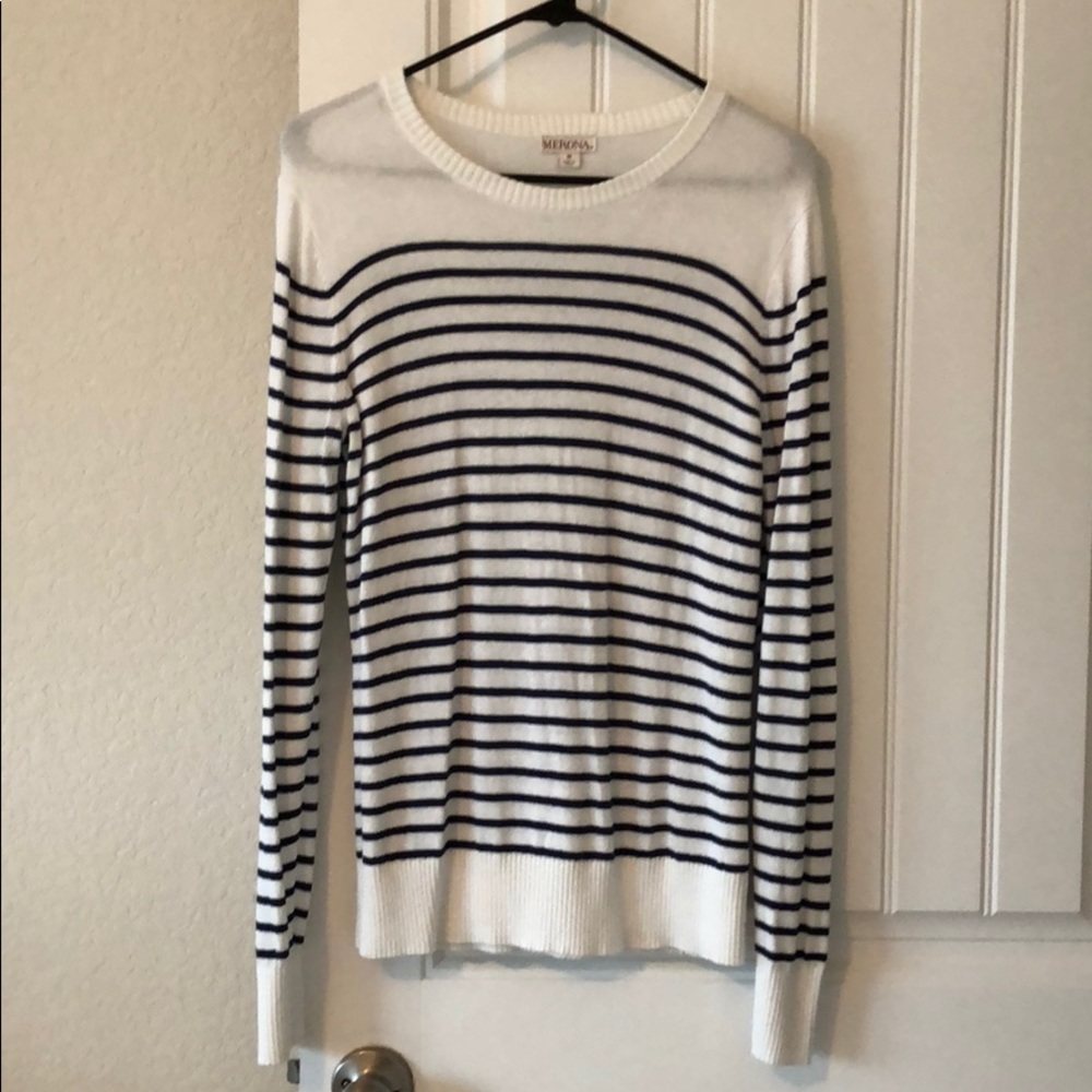 Merona Navy/White Sweater